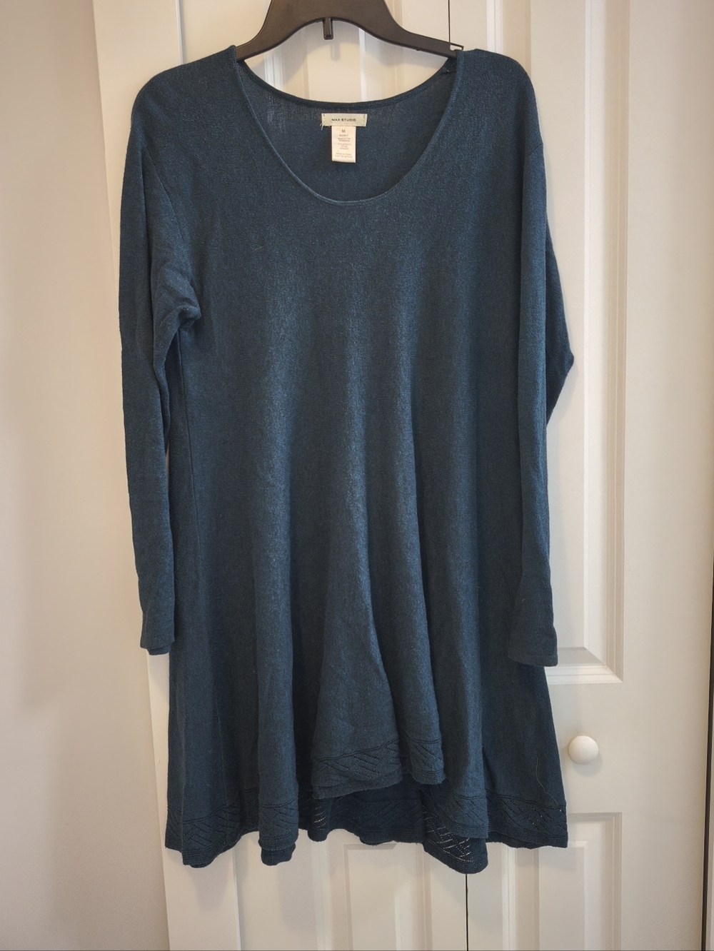 Max Studio Women's Blue Swing Cotton Dress